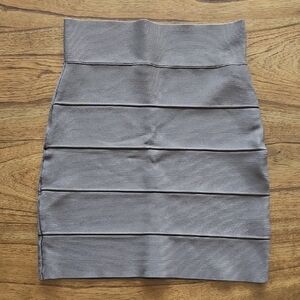 BCBGMaxAzria Taupe Bandage-Style Pencil Skirt